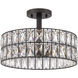 Coffman 3 Light 14 inch Western Bronze Semi-Flush Mount Ceiling Light