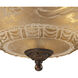 Restoration 3 Light 16 inch Antique Golden Bronze Semi Flush Mount Ceiling Light