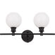 Syracuse 2 Light 19 inch Black Wall sconce Wall Light