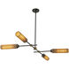 Alora Mood Colby 4 Light 52 inch Matte Black and Tan Jute Linear Pendant Ceiling Light