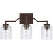 Carter 3 Light 22 inch Bronze Vanity Light Wall Light