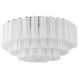 Addis 16 Light 32 inch Aged Brass Flush Ceiling Light in Tronchi Glass White