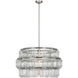 Waterford Killarney LED 32 inch Polished Nickel Layered Drum Chandelier Ceiling Light