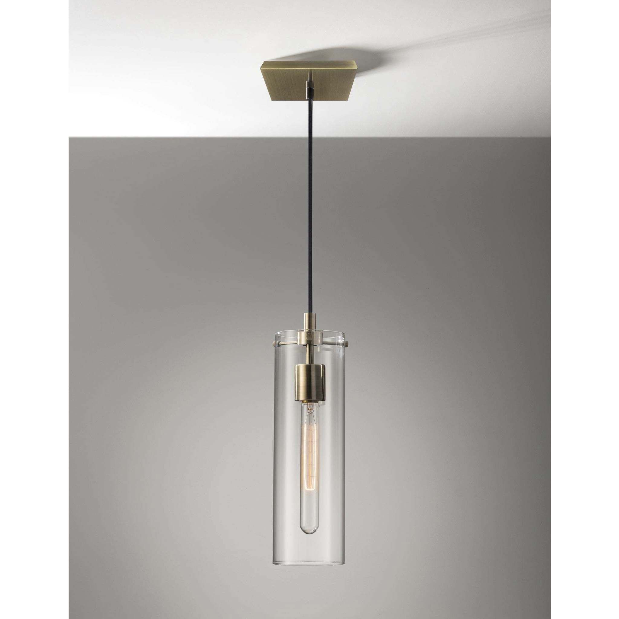 Dalton 1 Light Antique Brass Pendant Ceiling Light