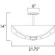 Merge 4 Light 21.75 inch Bronze and Antique Pecan Semi-Flush Mount Ceiling Light in Bronze/Antique Pecan