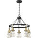 Neighborhood Thatcher 5 Light 25 inch Flat Black/Satin Brass Chandelier Ceiling Light in Flat Black and Satin Brass, Neighborhood Collection
