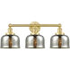 Bell 3 Light 24.5 inch Satin Gold Bath Vanity Light Wall Light in Silver Plated Mercury