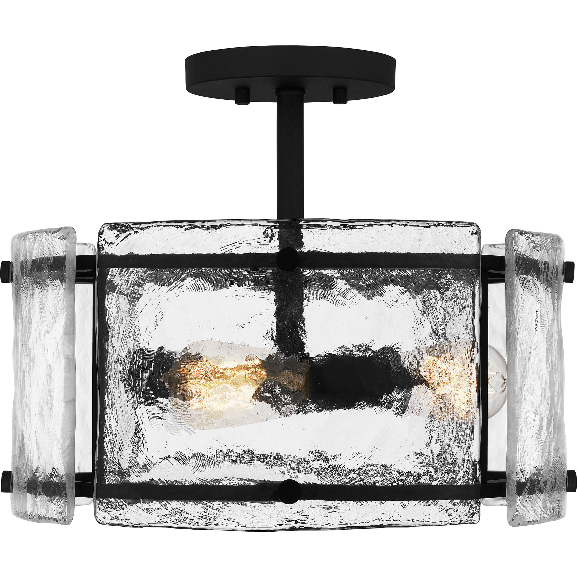 Fortress 3 Light 16 inch Earth Black Semi-Flush Mount Ceiling Light