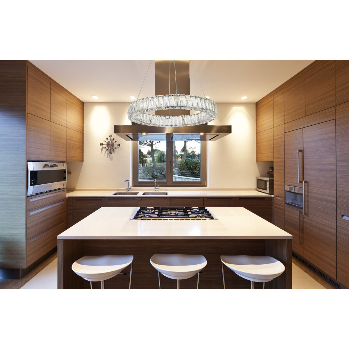 Monroe LED 23.6 inch Chrome Chandelier Ceiling Light