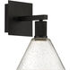 Port Nine Wall Sconce Wall Light in Matte Black, Seeded