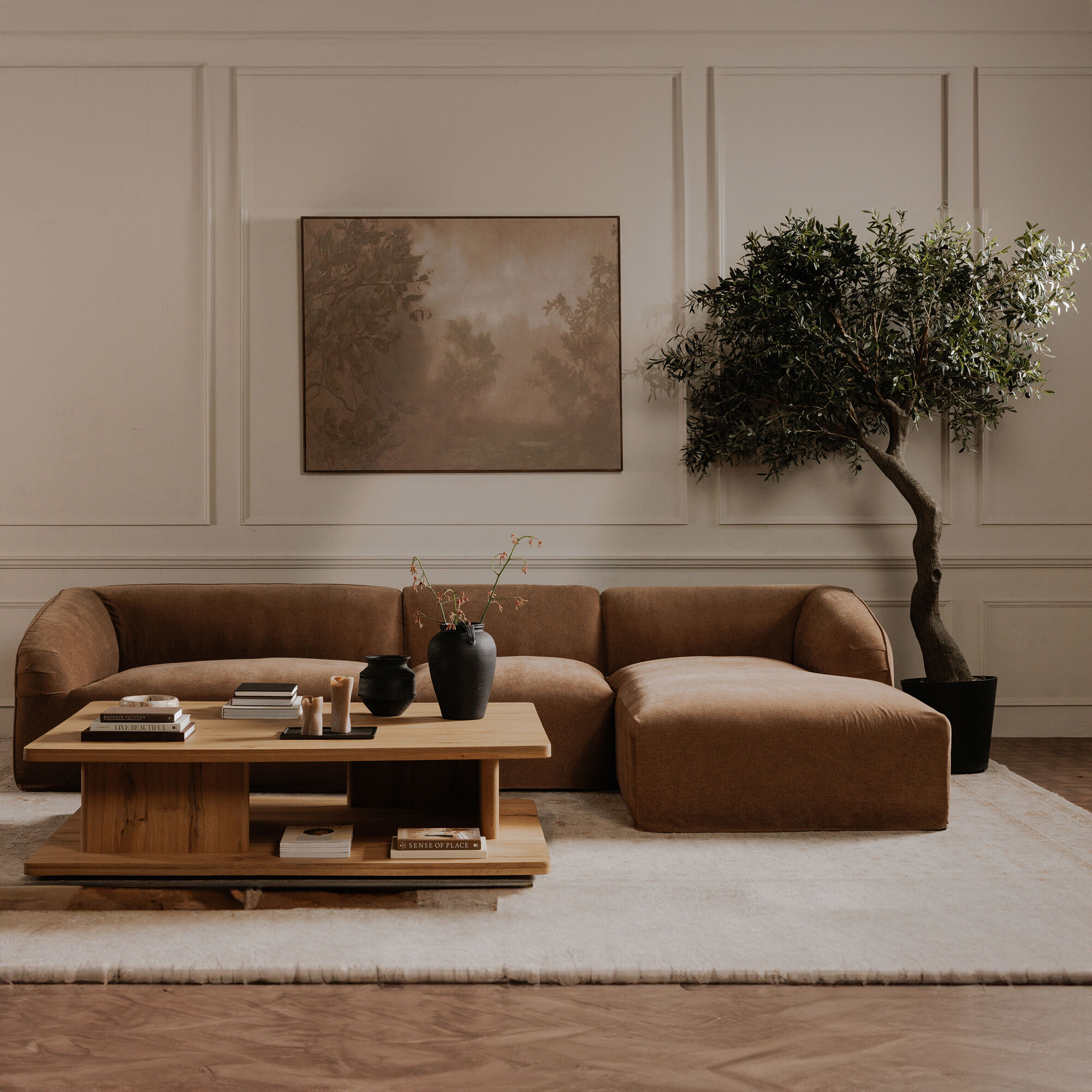 Casey 64 X 48 inch Natural Coffee Table, Large