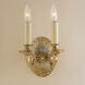 Traditional Brass 2 Light 7 inch Pewter Wall Sconce Wall Light