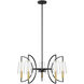 Hanley 5 Light 28 inch Matte Black and Warm Brass Chandelier Ceiling Light