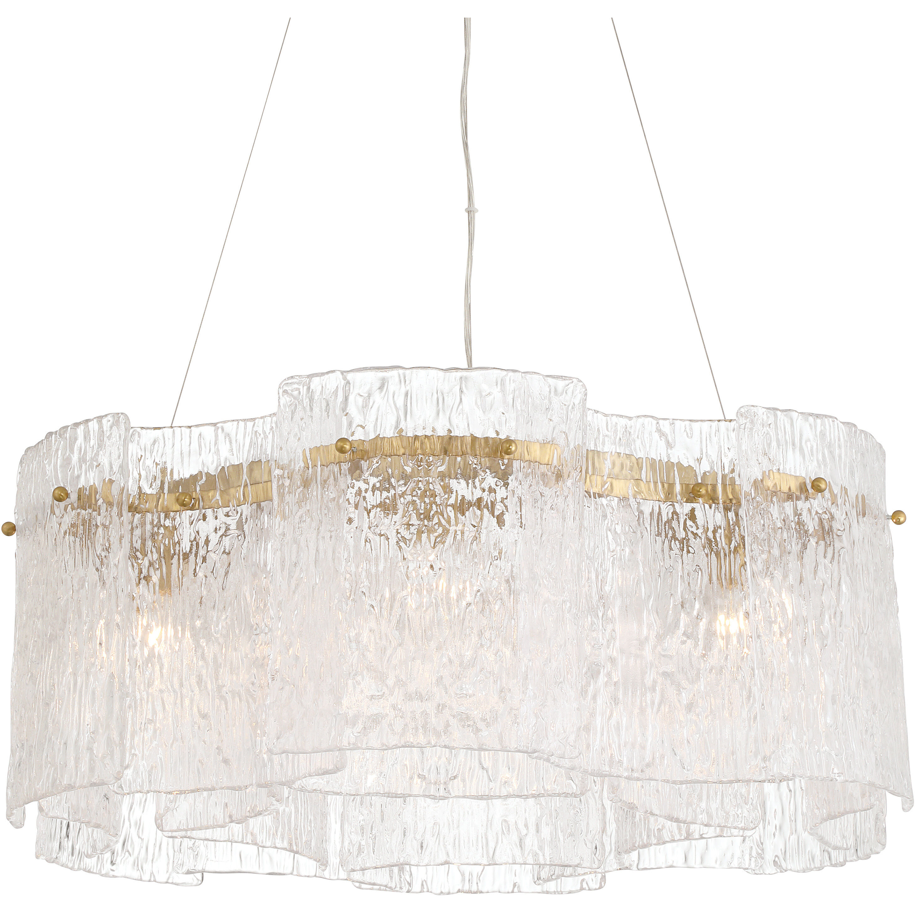 Brookstreet 6 Light 29.5 inch Legacy Brass Pendant Ceiling Light in Clear Handmade Glass