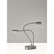 Eternity 14 inch 6.00 watt Brushed Steel Desk Lamp Portable Light, 2 Arm