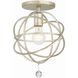 Solaris 1 Light 9 inch Olde Silver Semi Flush Ceiling Light