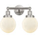 Beacon 2 Light 15.5 inch Brushed Satin Nickel Bath Vanity Light Wall Light