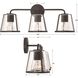 Fulton Bath Vanity Light Wall Light in Antique White, Clear