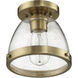 Lodie 1 Light 8 inch Satin Brass Flushmount Ceiling Light