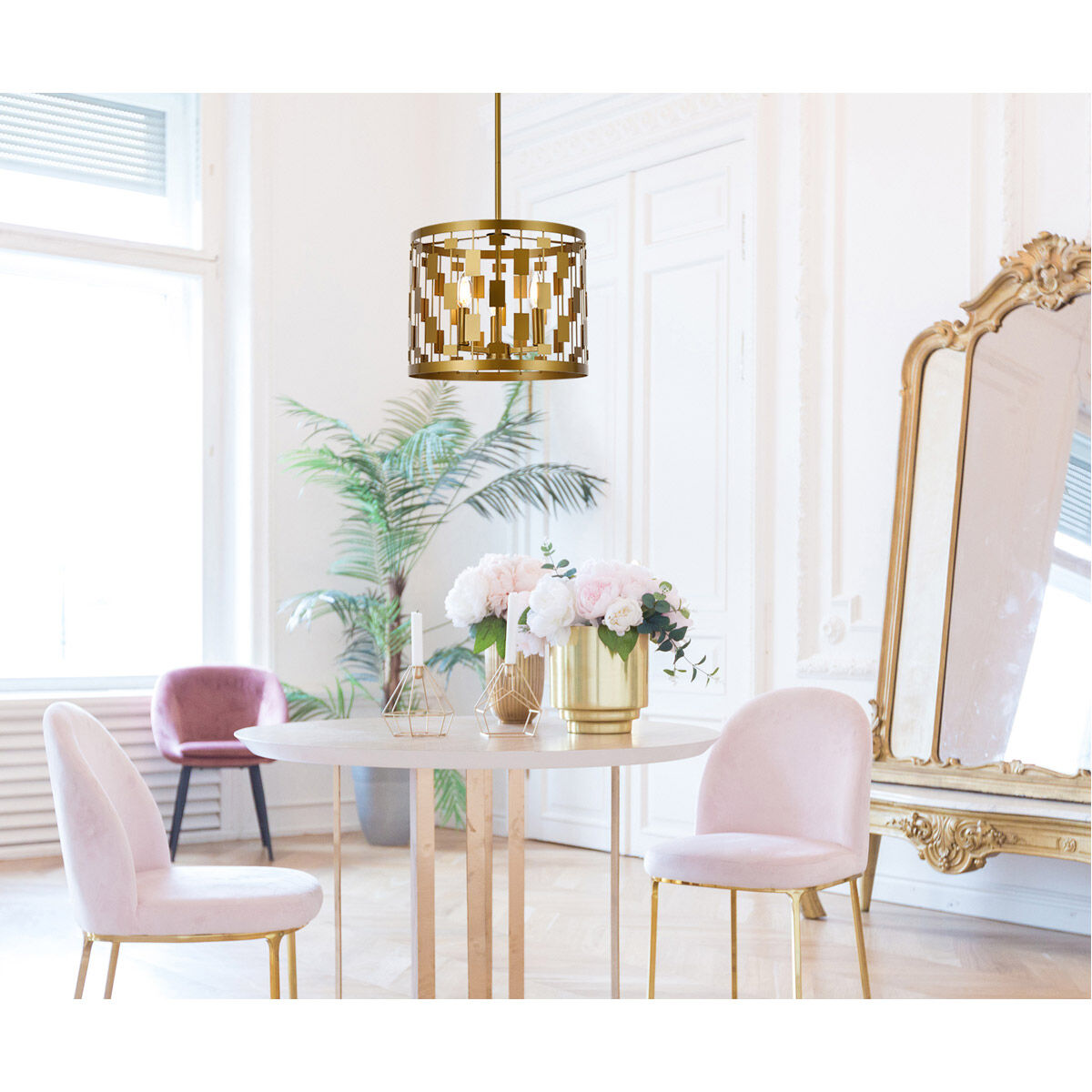 Levante 3 Light 14 inch Brass Pendant Ceiling Light