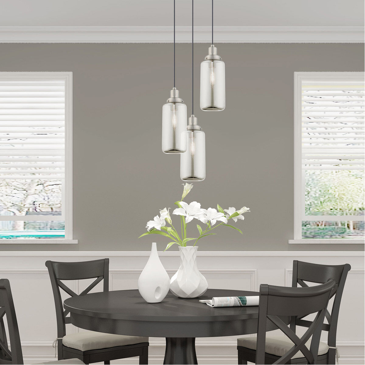 Art Glass 1 Light 5 inch Brushed Nickel Mini Pendant Ceiling Light