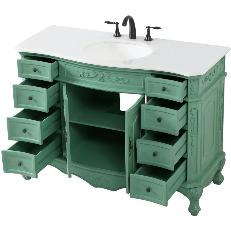 Danville 48 X 21 X 36 inch Vintage Mint Vanity Sink Set