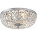 Waltham 3 Light 16 inch Polished Chrome Flush Ceiling Light in Clear Hand Cut