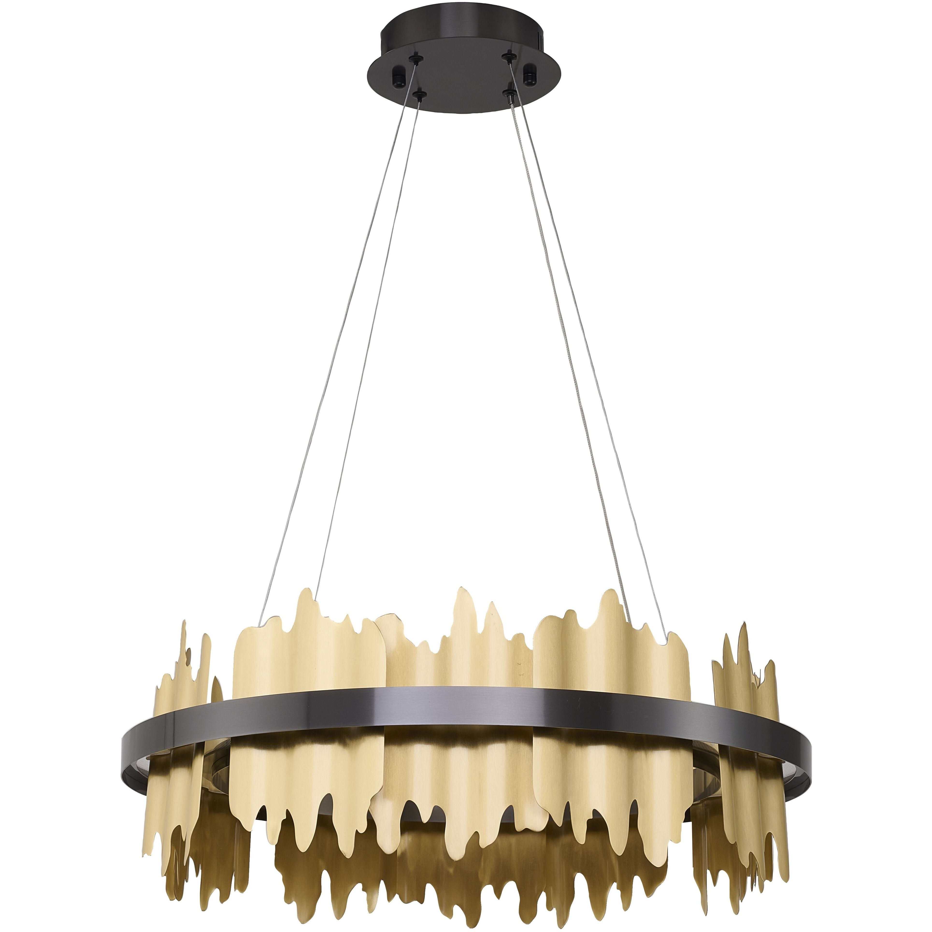 FT Series LED 23.6 inch Black and Brass Chandelier Ceiling Light