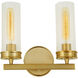 Hamilton 2 Light 12.5 inch Satin Brass Wall Sconce Wall Light