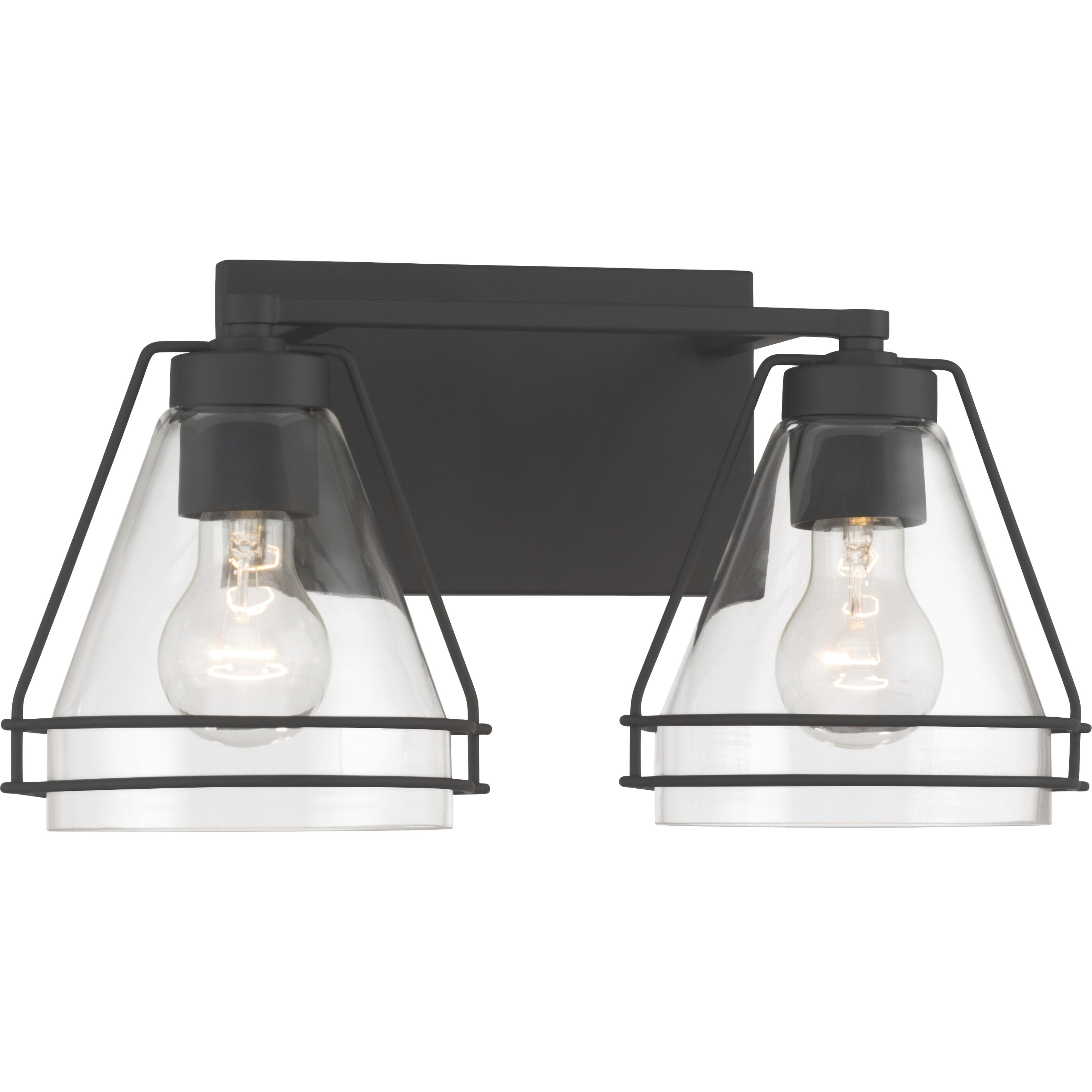 Lorenth 2 Light 15.5 inch Dark Matte Black Vanity Wall Light