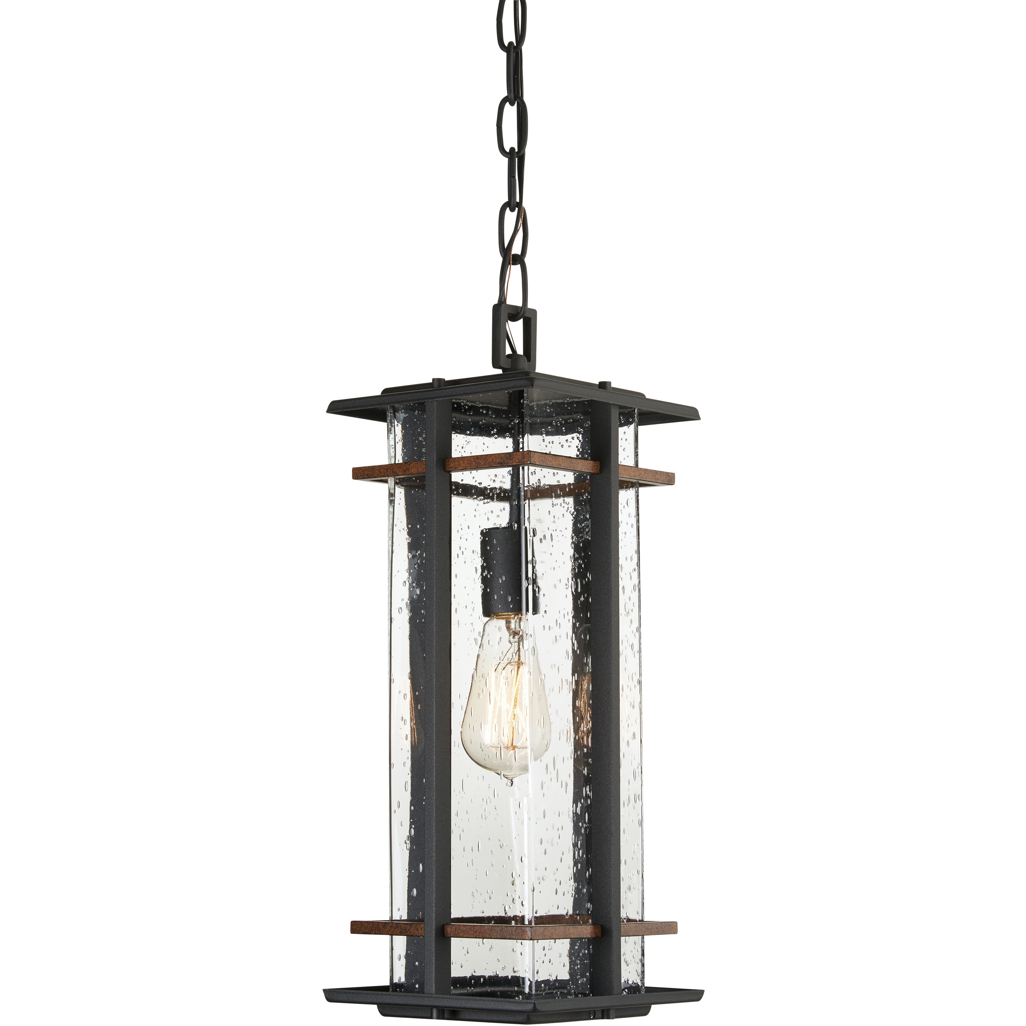 San Marcos 1 Light 6.5 inch Coal/Antique Copper Accents Outdoor Chain Hung Lantern, The Great Outdoors