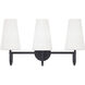 Averitt 3 Light 24 inch Matte Black Vanity Light Wall Light