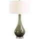 Marist 31 inch 150 watt White and Clear Crystal and Antique Brass Table Lamp Portable Light