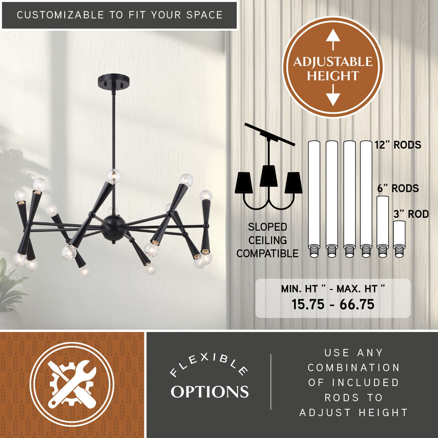 Drake 16 Light 29 inch Matte Black Chandelier Ceiling Light