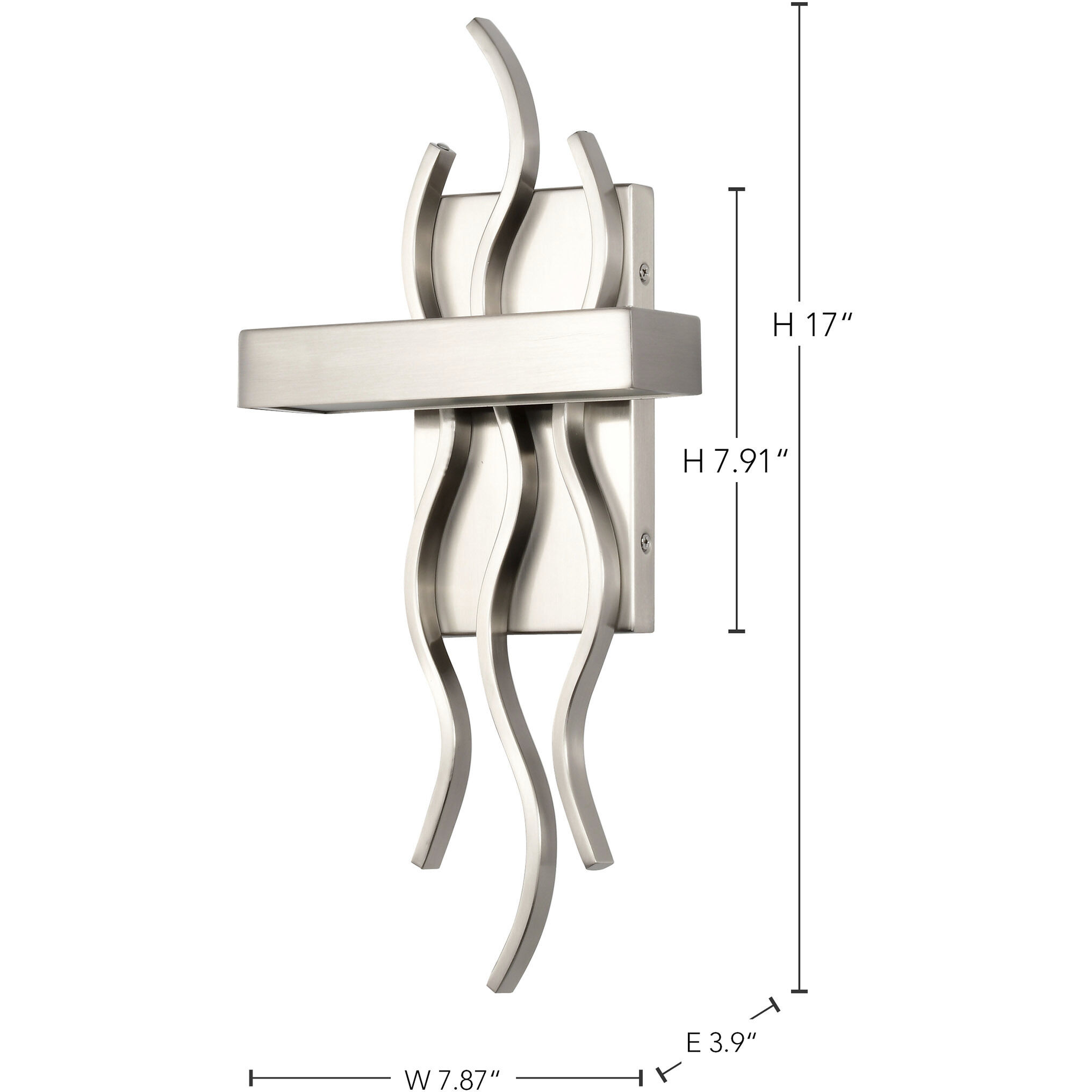 Wave LED 7.88 inch Brushed Nickel ADA Wall Sconce Wall Light