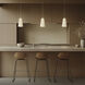 Pompeii LED 6 inch Beige Travertine and Aged Brass Mini-Pendant Ceiling Light in 2700K