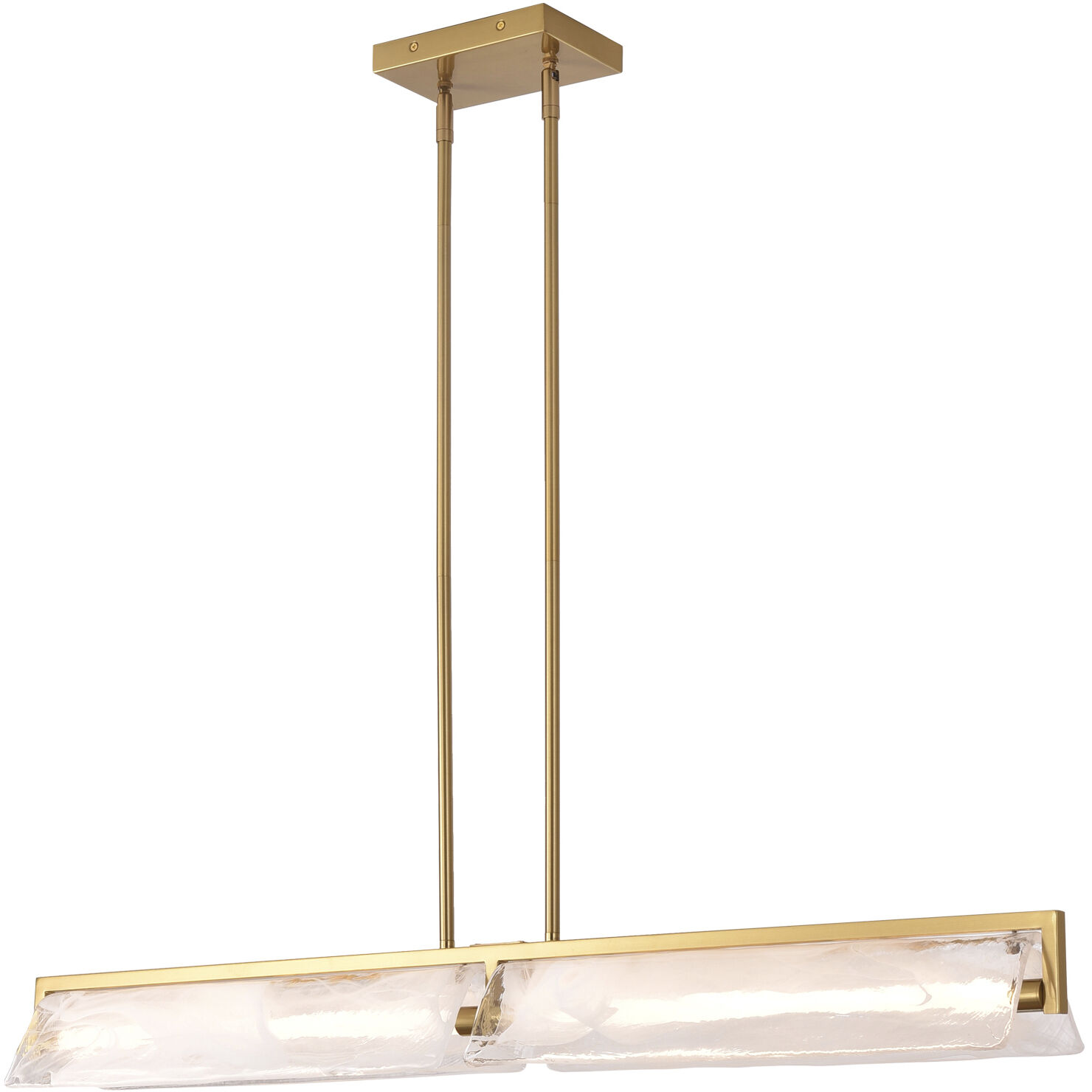 Mingle 2 Light 42 inch Satin Brass Linear Pendant Ceiling Light