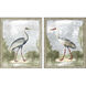 Cranes Blue and Green and Red and White Framed Art