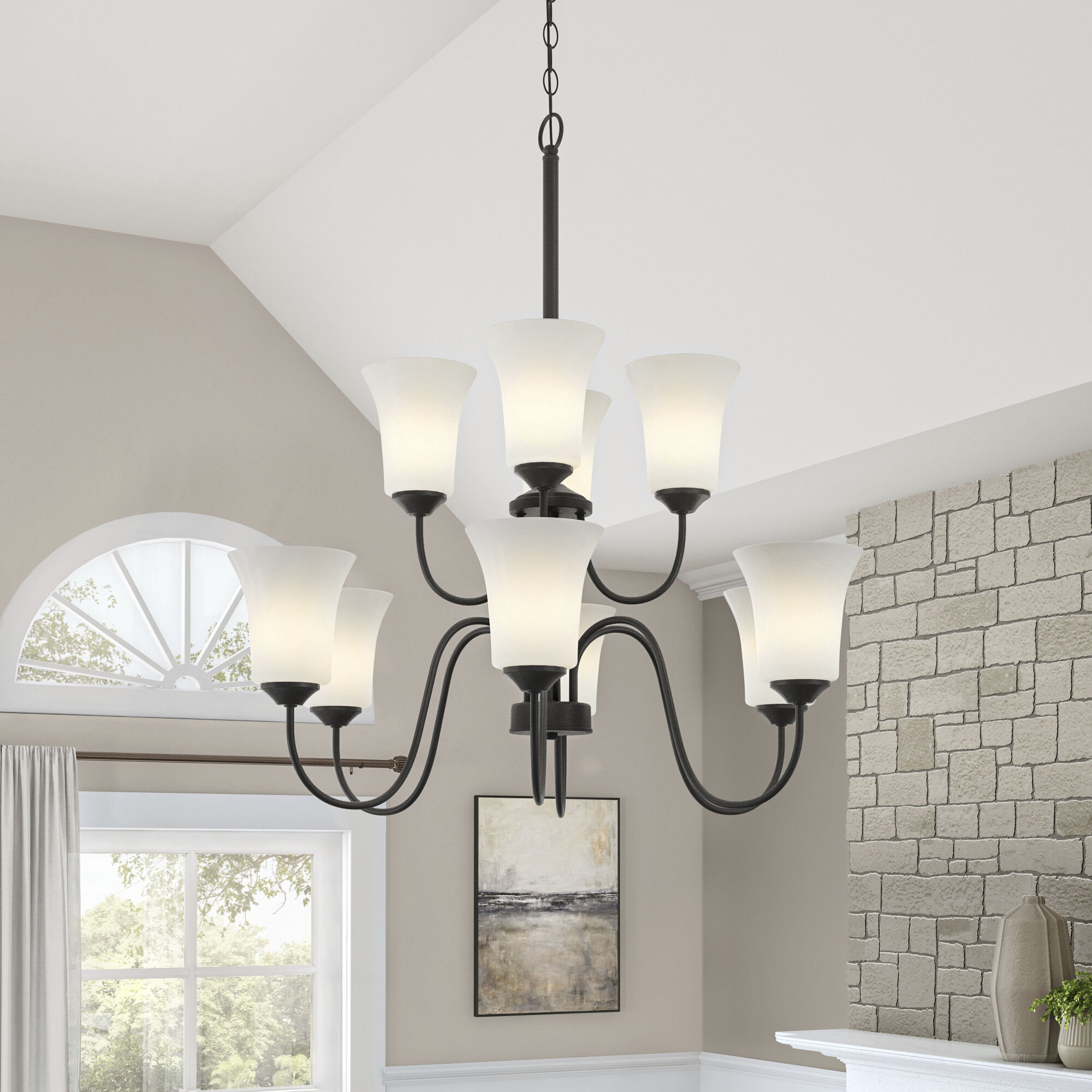 Bronson 9 Light 30 inch Matte Black Chandelier Ceiling Light
