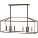 Perryton 8 Light 40 inch Bronze Linear Chandelier Ceiling Light
