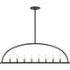 Abbott 8 Light 42 inch Black Linear Chandelier Ceiling Light in Antique White