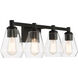 Clarity 4 Light 32 inch Coal Bath Vanity Wall Light