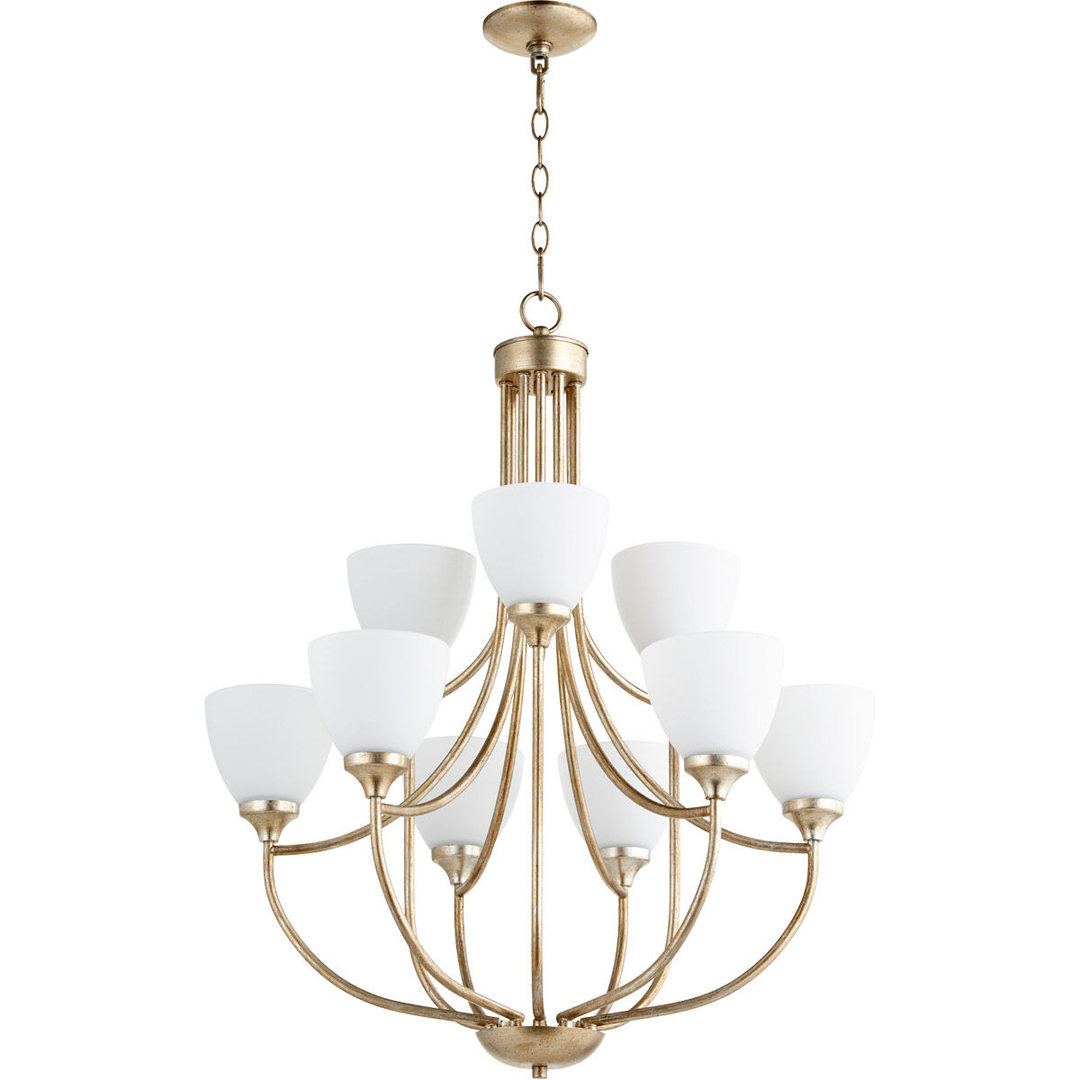Enclave 9 Light 27 inch Aged Silver Leaf Chandelier Ceiling Light
