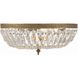 Waltham 3 Light 16 inch Olde Brass Flush Ceiling Light in Clear Spectra