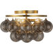 Alora Mood Faye 3 Light 17.75 inch Brushed Gold Semi-Flush Mount Ceiling Light in Smoked Glass