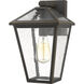 Talbot 1 Light 13.25 inch Oil Rubbed Bronze Outdoor Wall Light in Seedy Glass