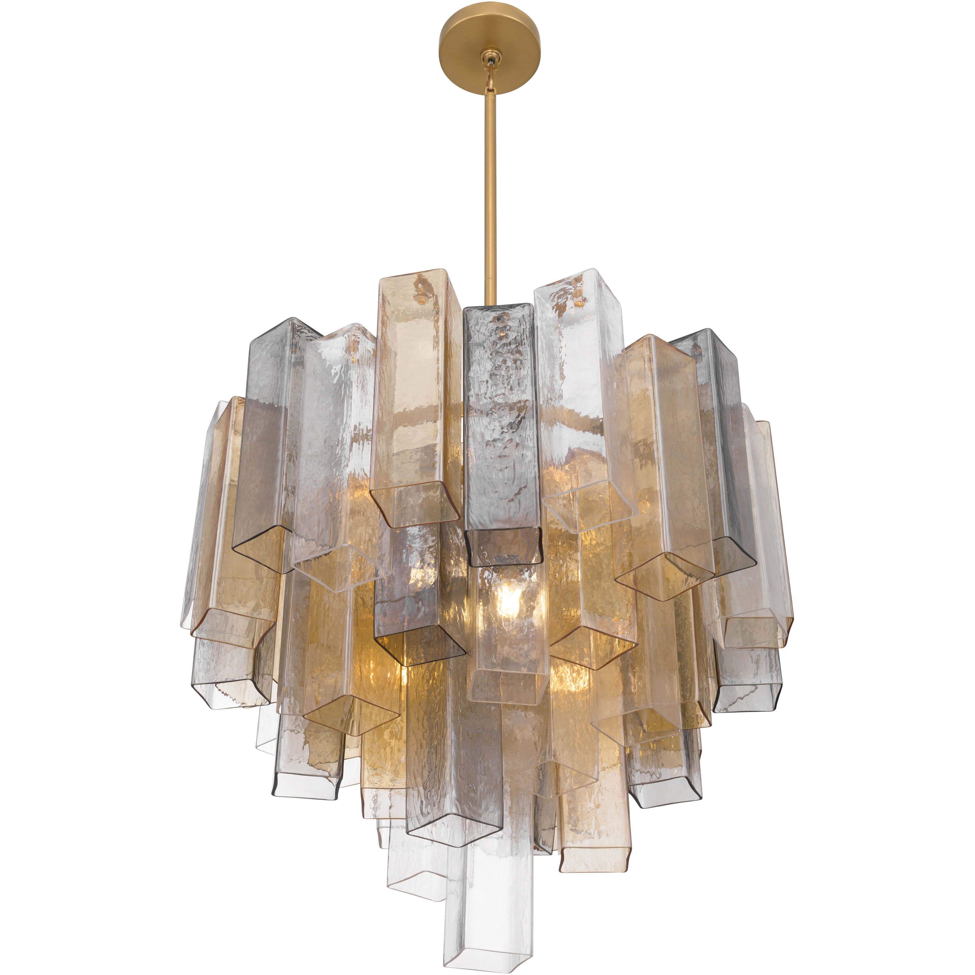 Torvento 9 Light 25.25 inch Legacy Brass Pendant Ceiling Light in Clear,  Grey and Amber Handmade Glass