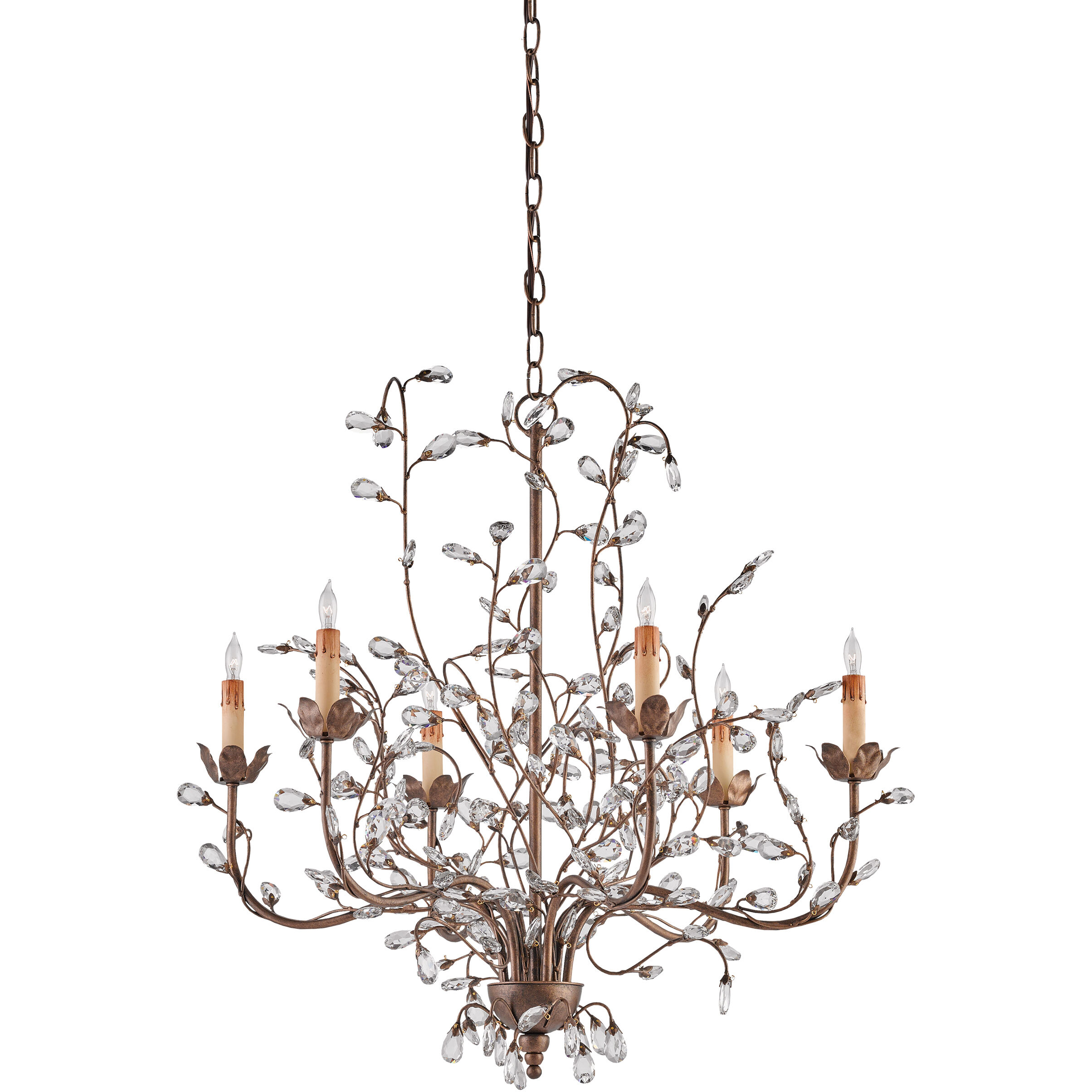 Crystal Bud 6 Light 28 inch Cupertino Chandelier Ceiling Light, Medium
