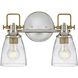 Easton 2 Light 14.5 inch Polished Nickel Bath Light Wall Light