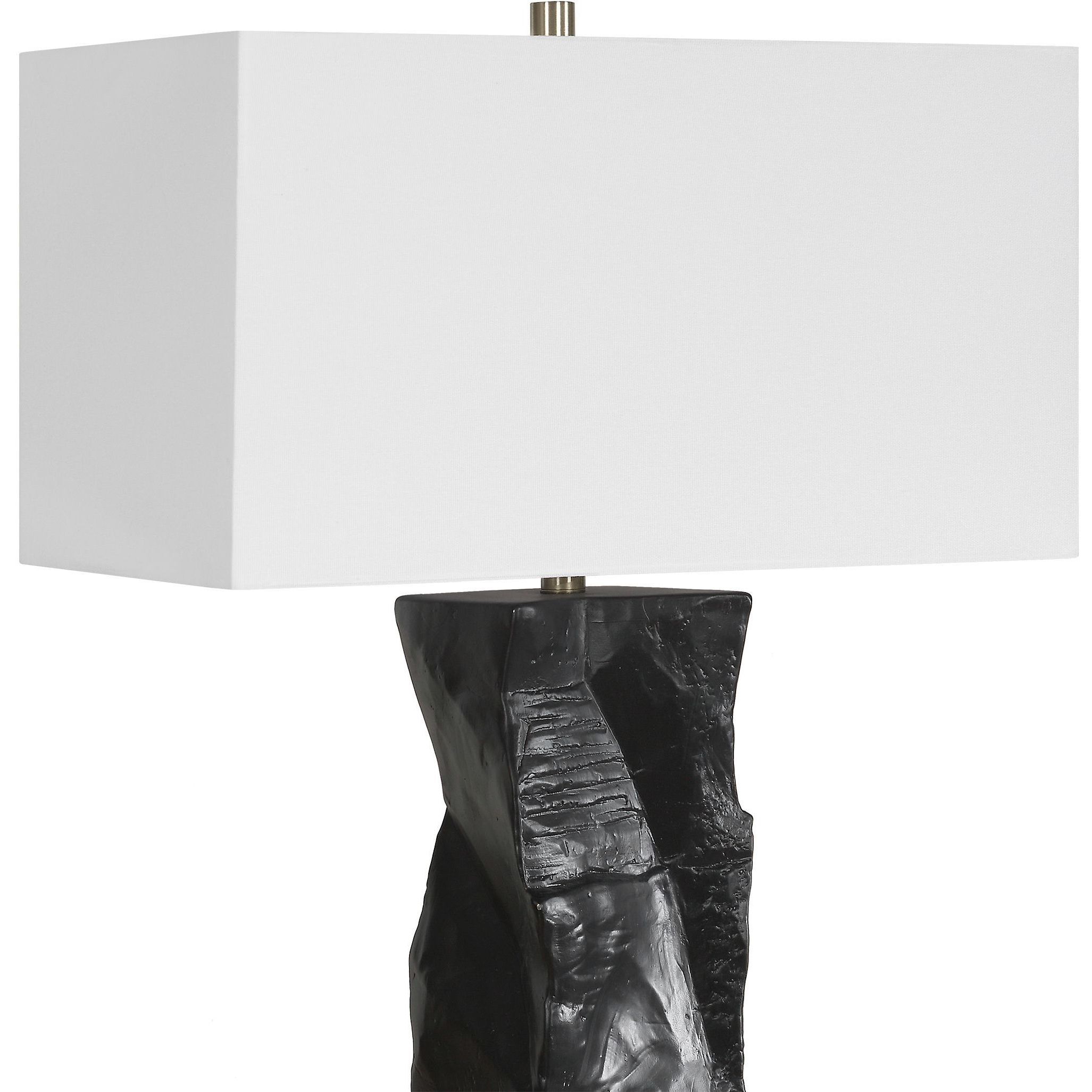 Altaria 33 inch 150 watt Satin Black and Brass Table Lamp Portable Light